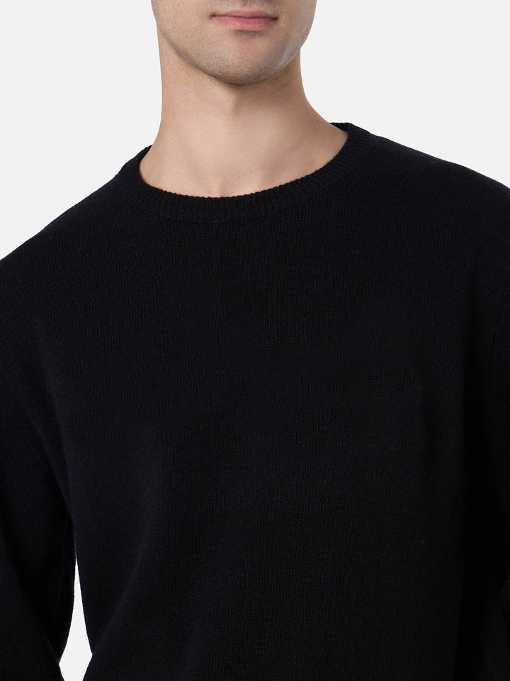 Black pure cashmere crewneck sweater Regent - MC2 Saint Barth