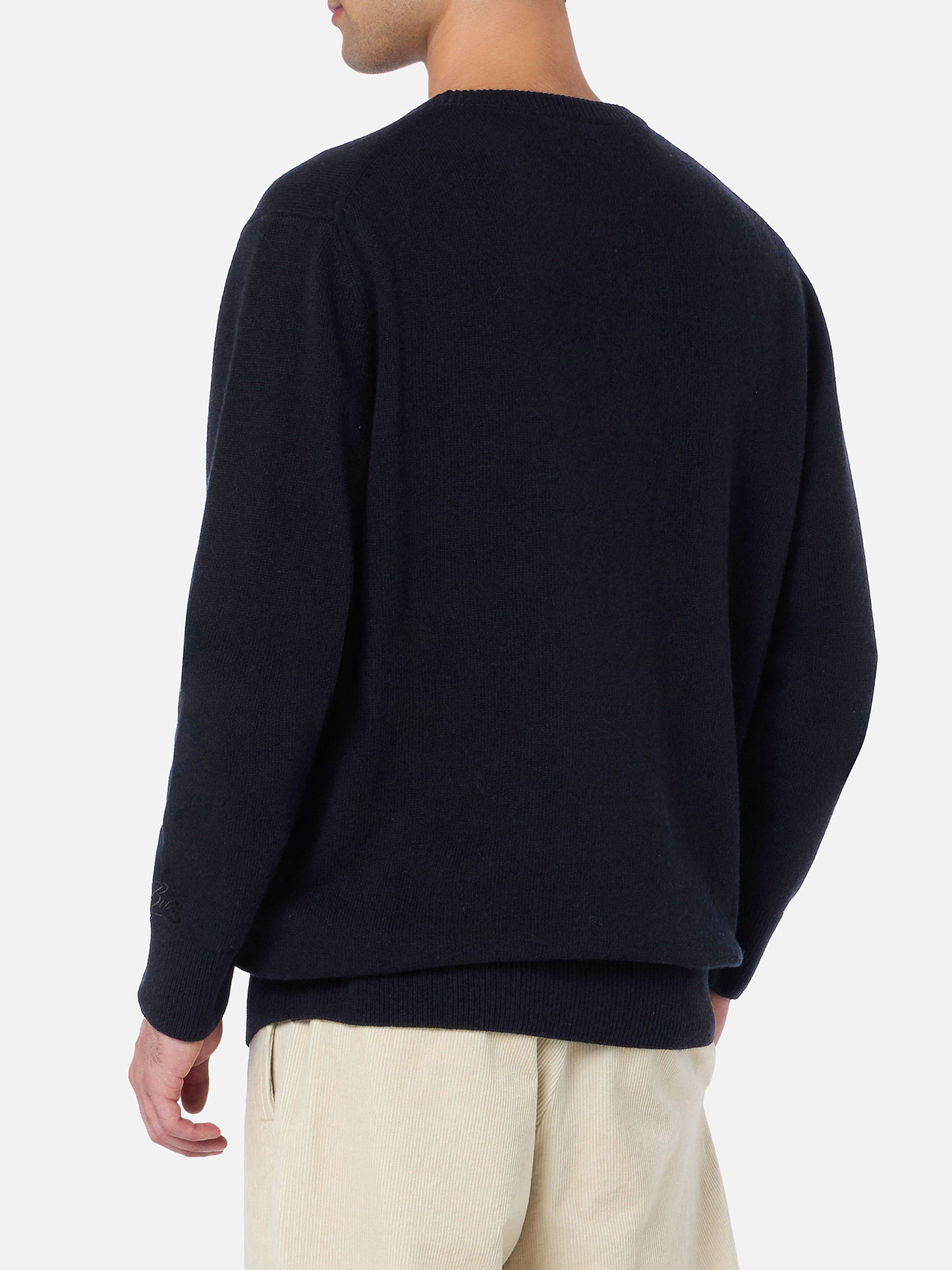 Regent crewneck sweater in 100% black CASHMERE
