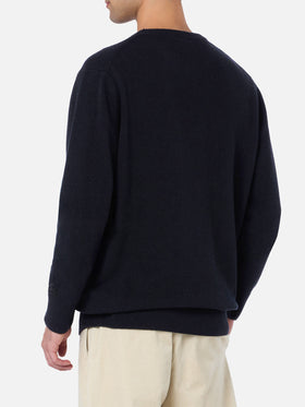 Regent crewneck sweater in 100% black CASHMERE