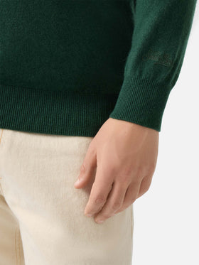 Maglione Regent in 100% CASHMERE verde scuro