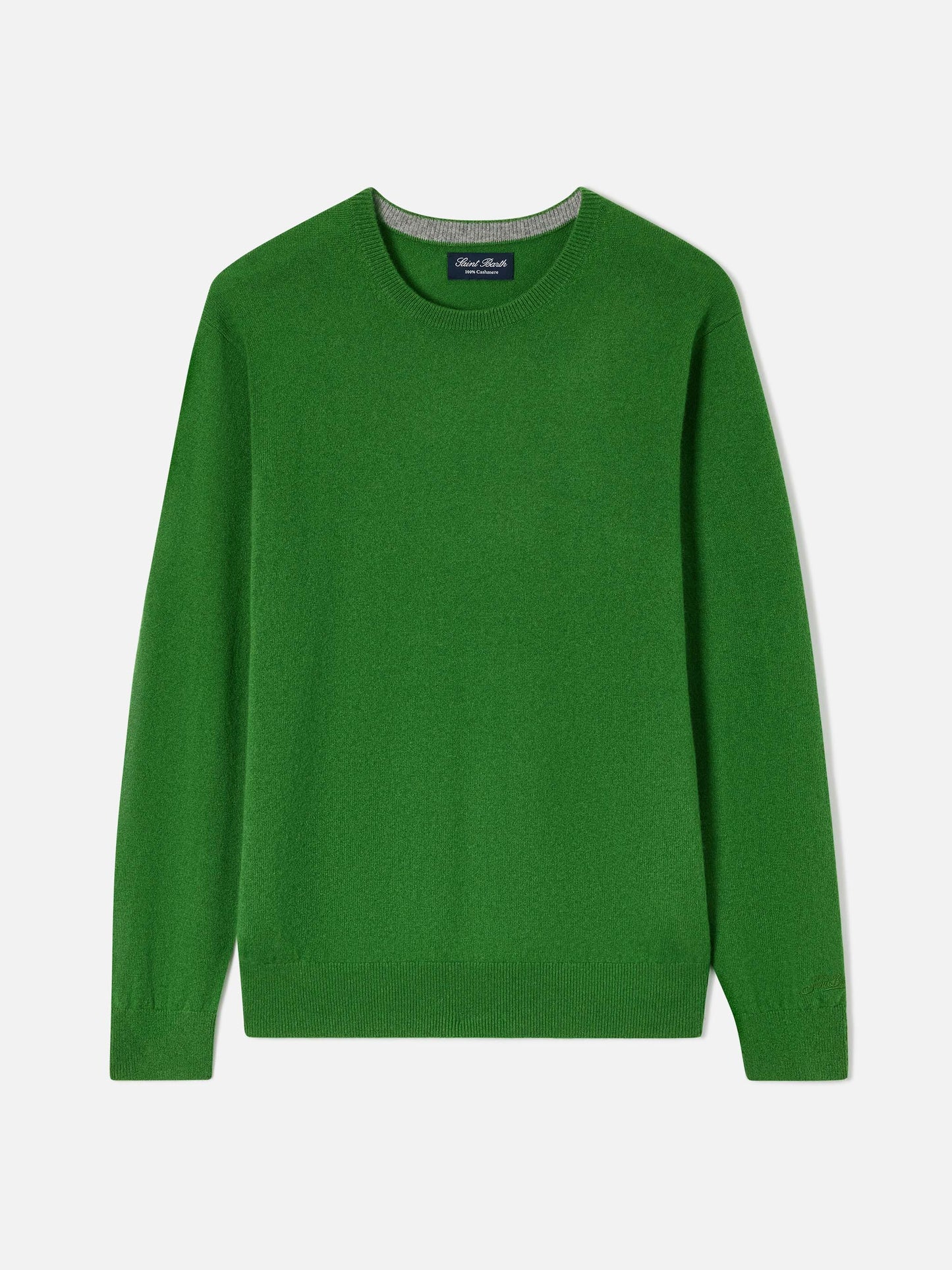 Crewneck Regent aus grünem Kaschmir 