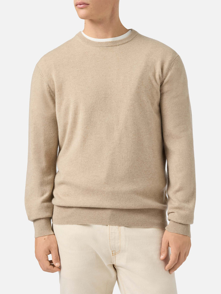 Maglione girocollo Regent in 100% CASHMERE beige