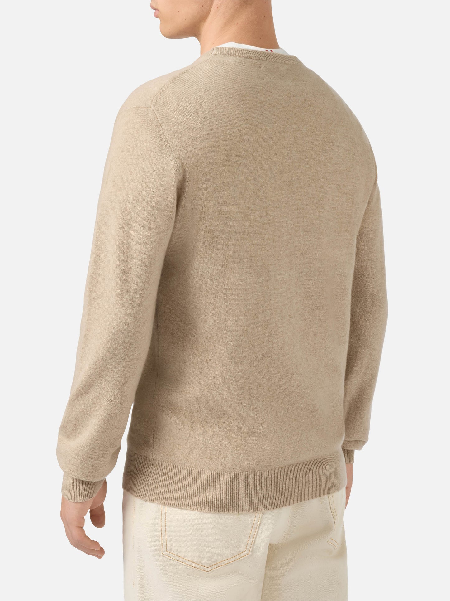 Regent crewneck sweater in beige 100% CASHMERE