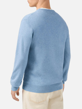 Maglione Regent in 100% CASHMERE azzurro