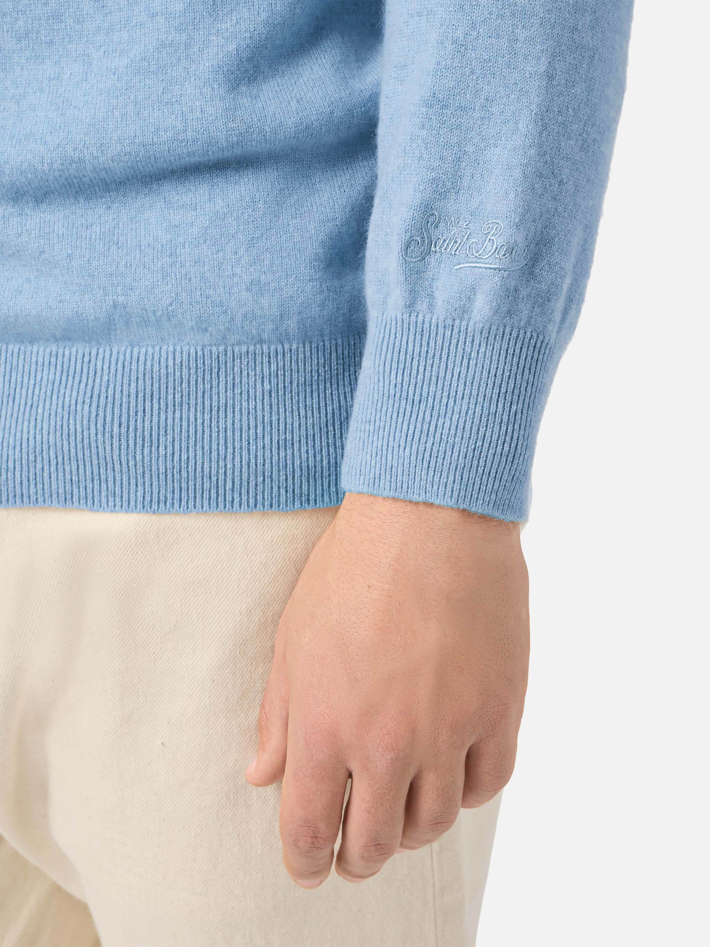 Maglione Regent in 100% CASHMERE azzurro