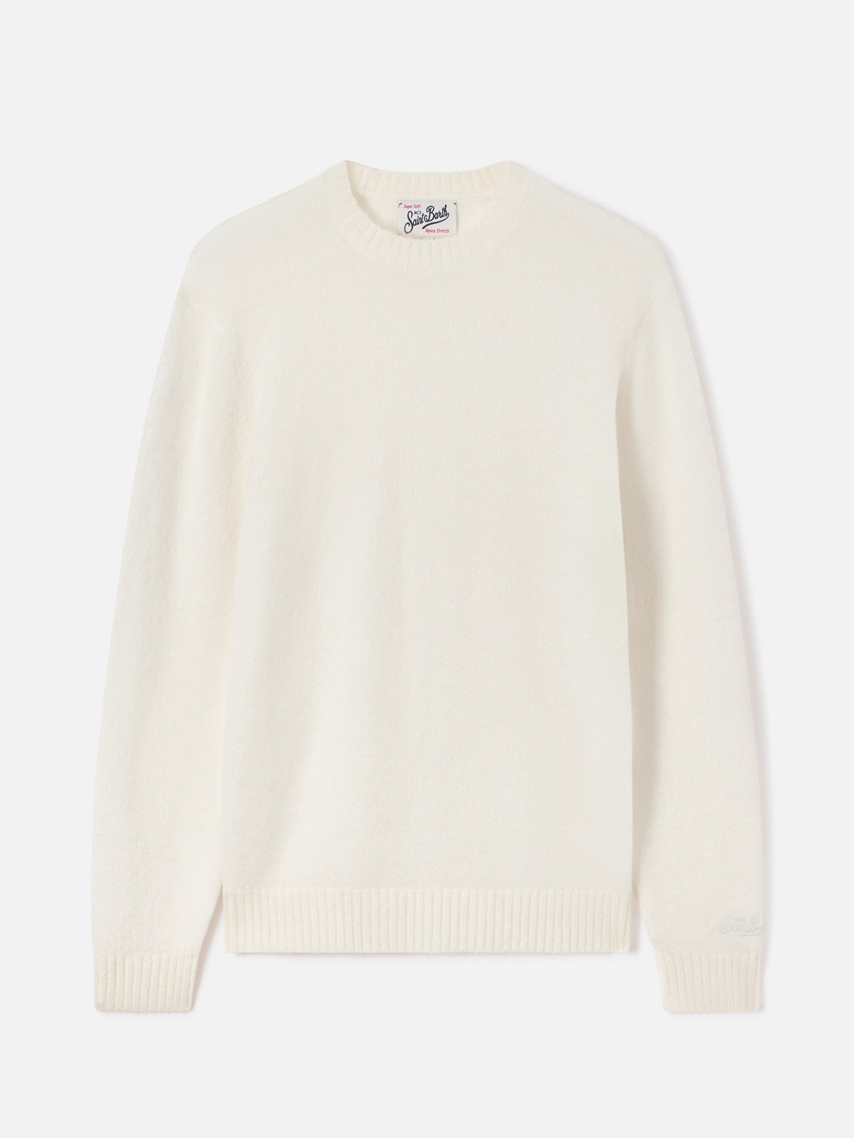 Pull col rond Regent en mélange d’alpaga off white 