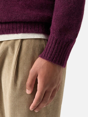 Pull ras-du-cou Regent bordeaux en mélange d’alpaga 