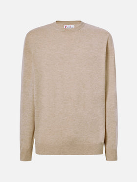 Regent sweater in khaki MERINO WOOL and CASHMERE