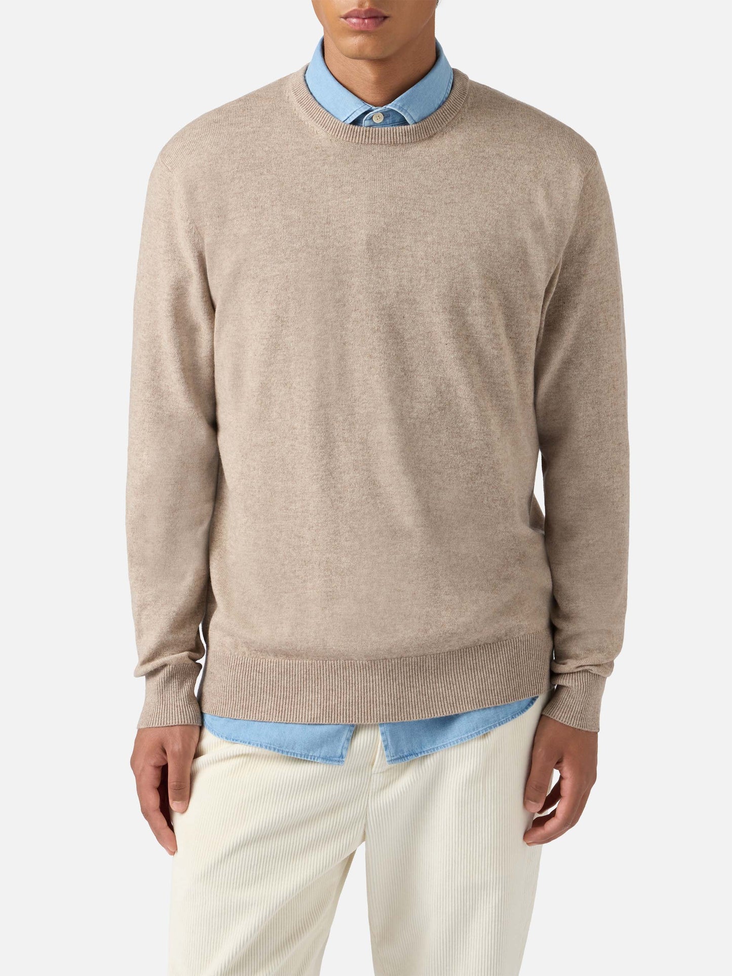 Maglione Regent in lana e cashmere kaki