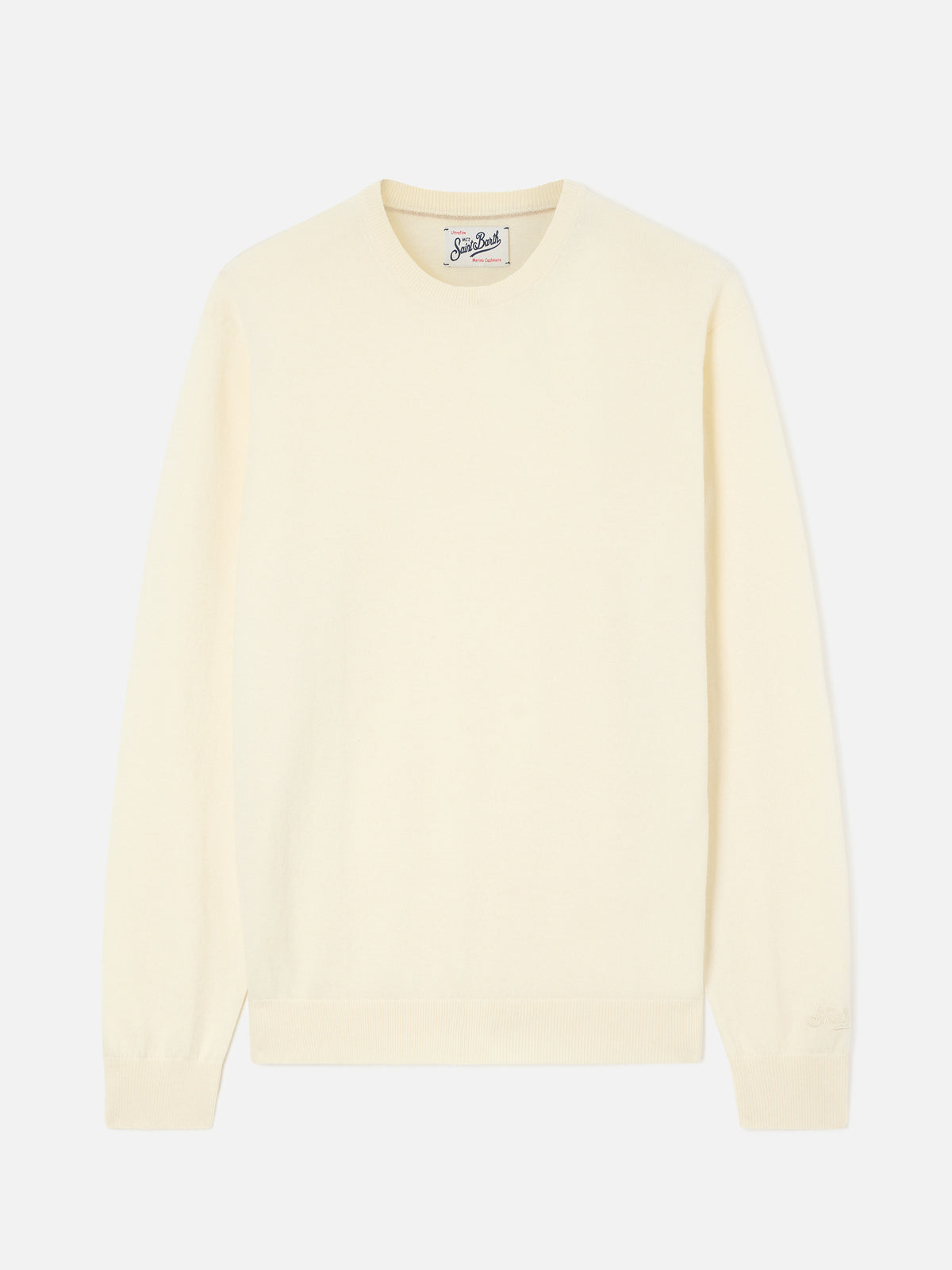 Off white Regent merino wool and cashmere blend crewneck