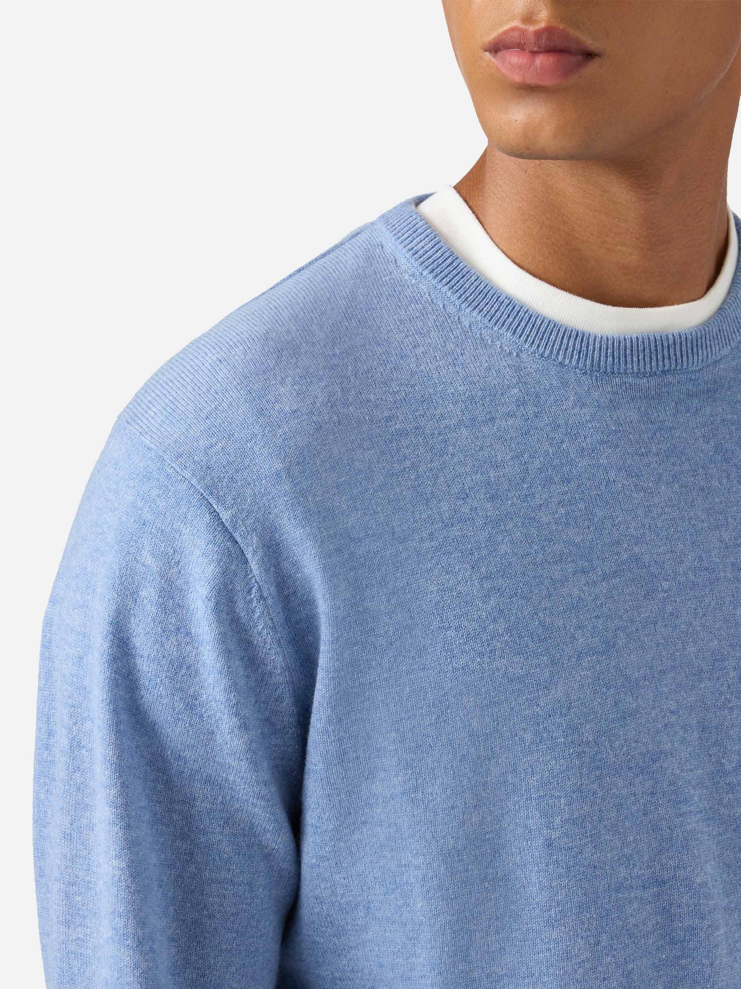Maglione Regent in LANA MERINO e CASHMERE azzurro polvere
