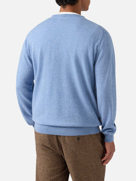 Maglione Regent in LANA MERINO e CASHMERE azzurro polvere