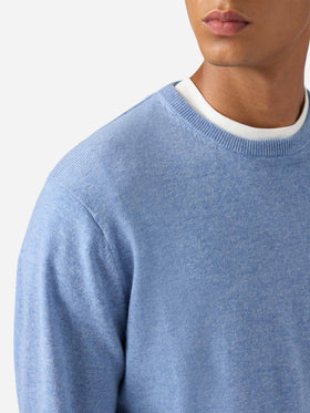 Regent wool-cashmere sweater in powder blue