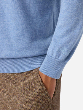 Regent wool-cashmere sweater in powder blue