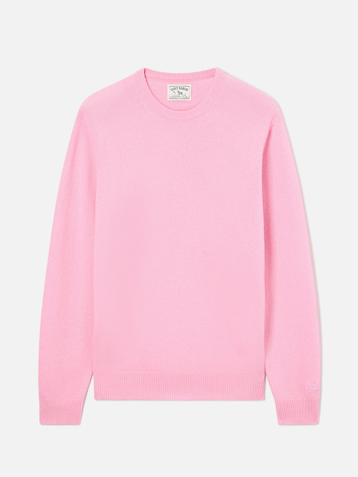 Pull col rond en laine d’agneau Pink Regent 