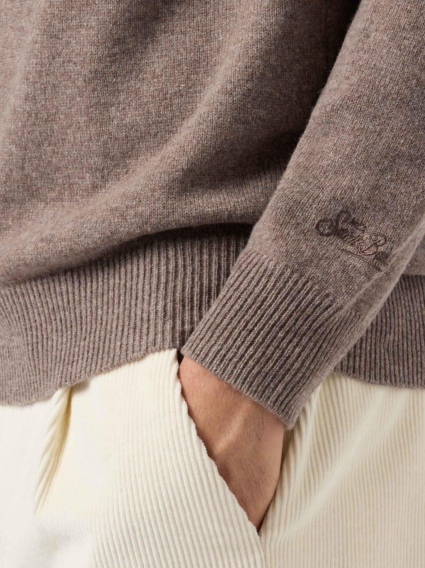 Maglione Regent in lambswool nocciola