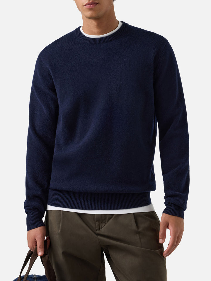 Navy blue Regent lambswool crewneck