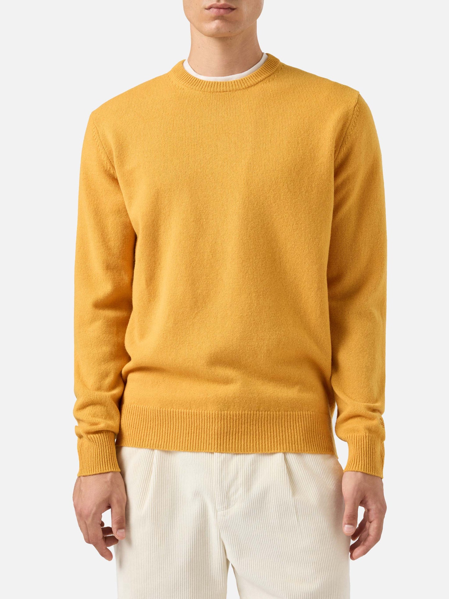 Regent yellow ochre lambswool sweater