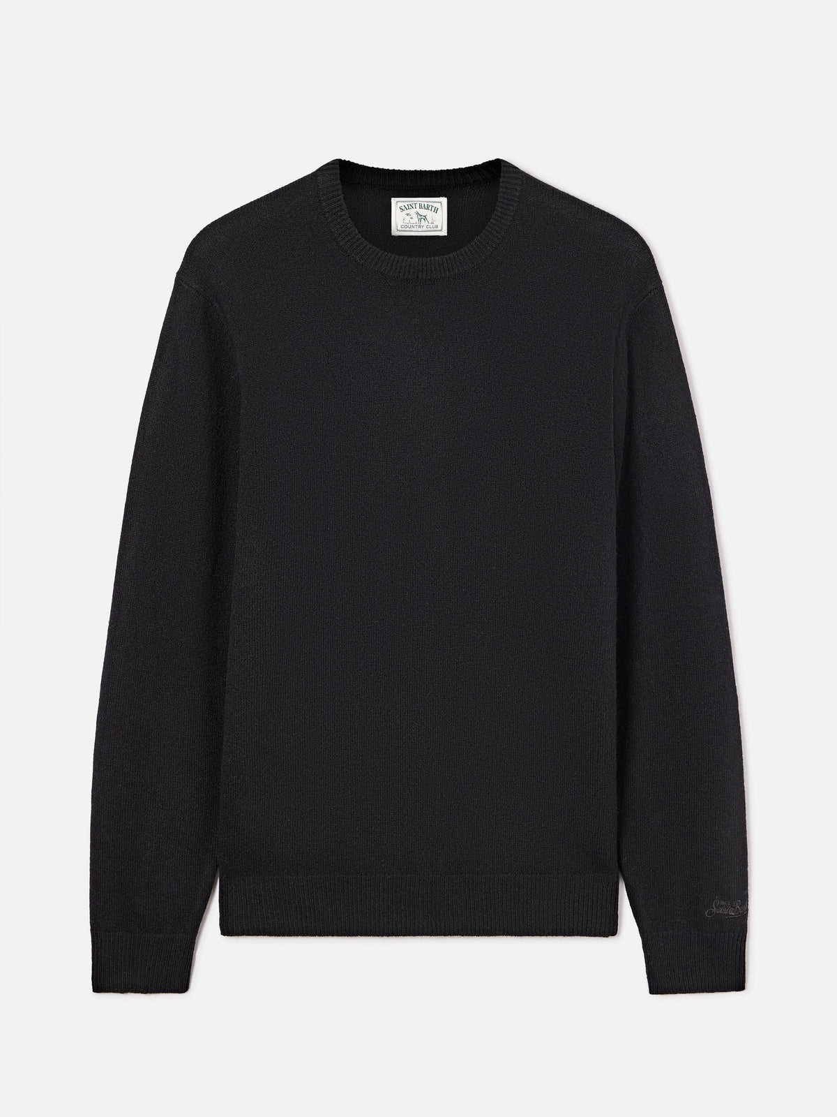 Jersey de cuello redondo Black Regent en lana de cordero 