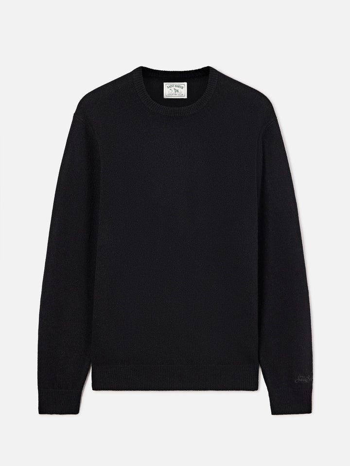 Pull col rond Black Regent en laine d'agneau 