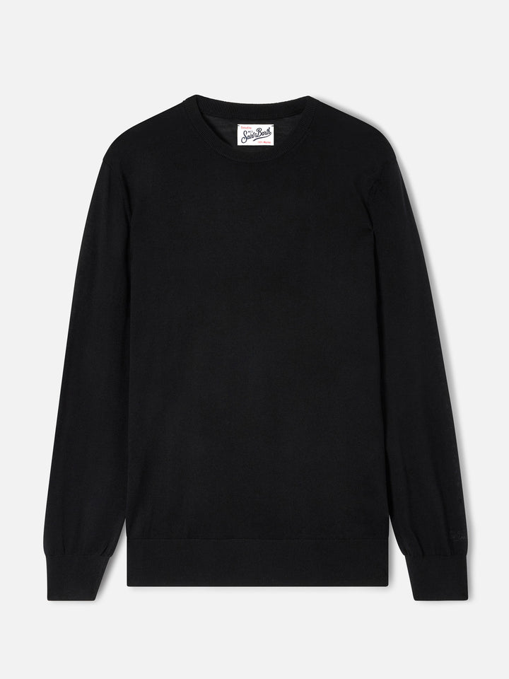 Black Regent merino wool crewneck