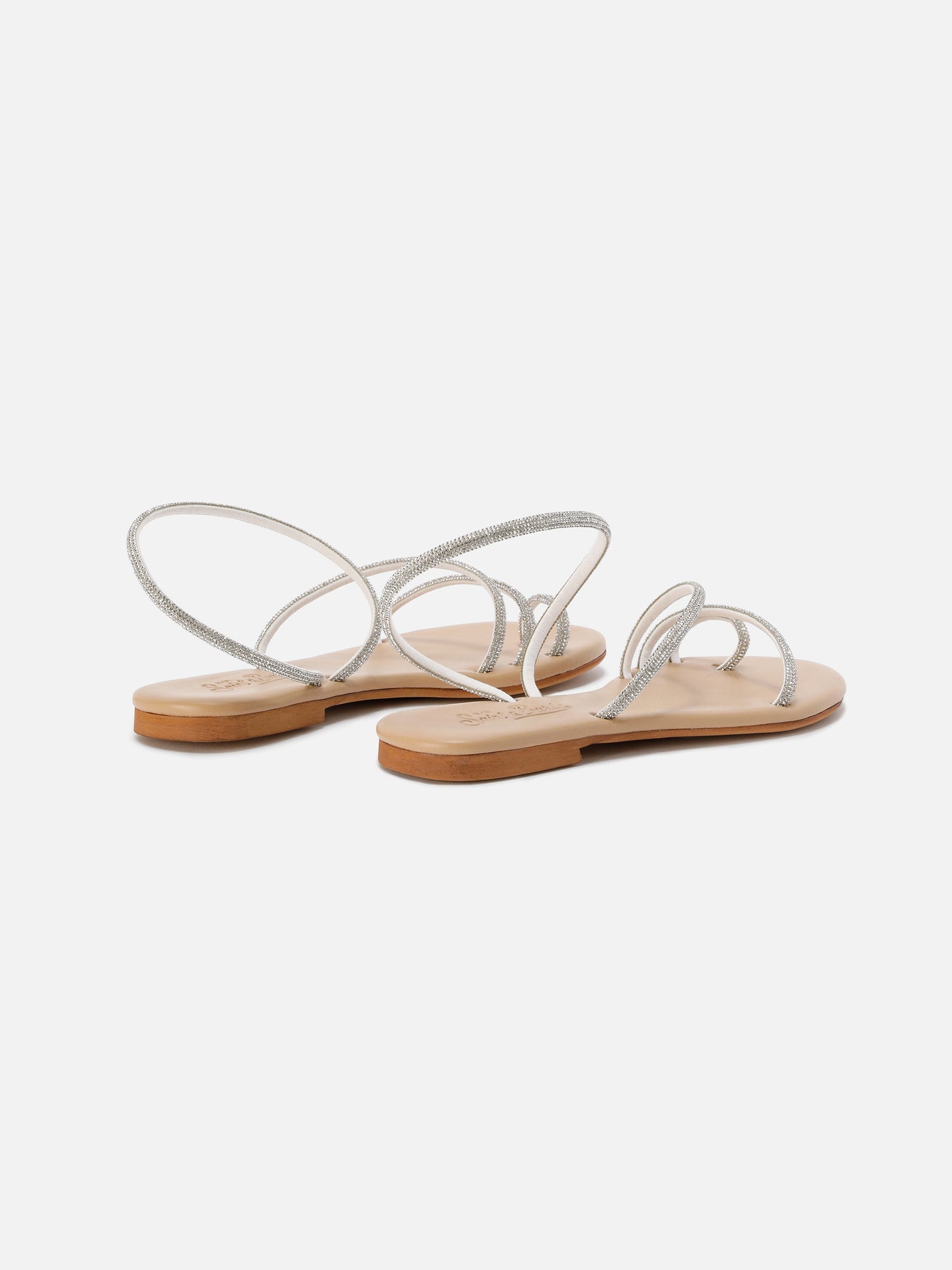 Sandalias de dedo con strass plateados 