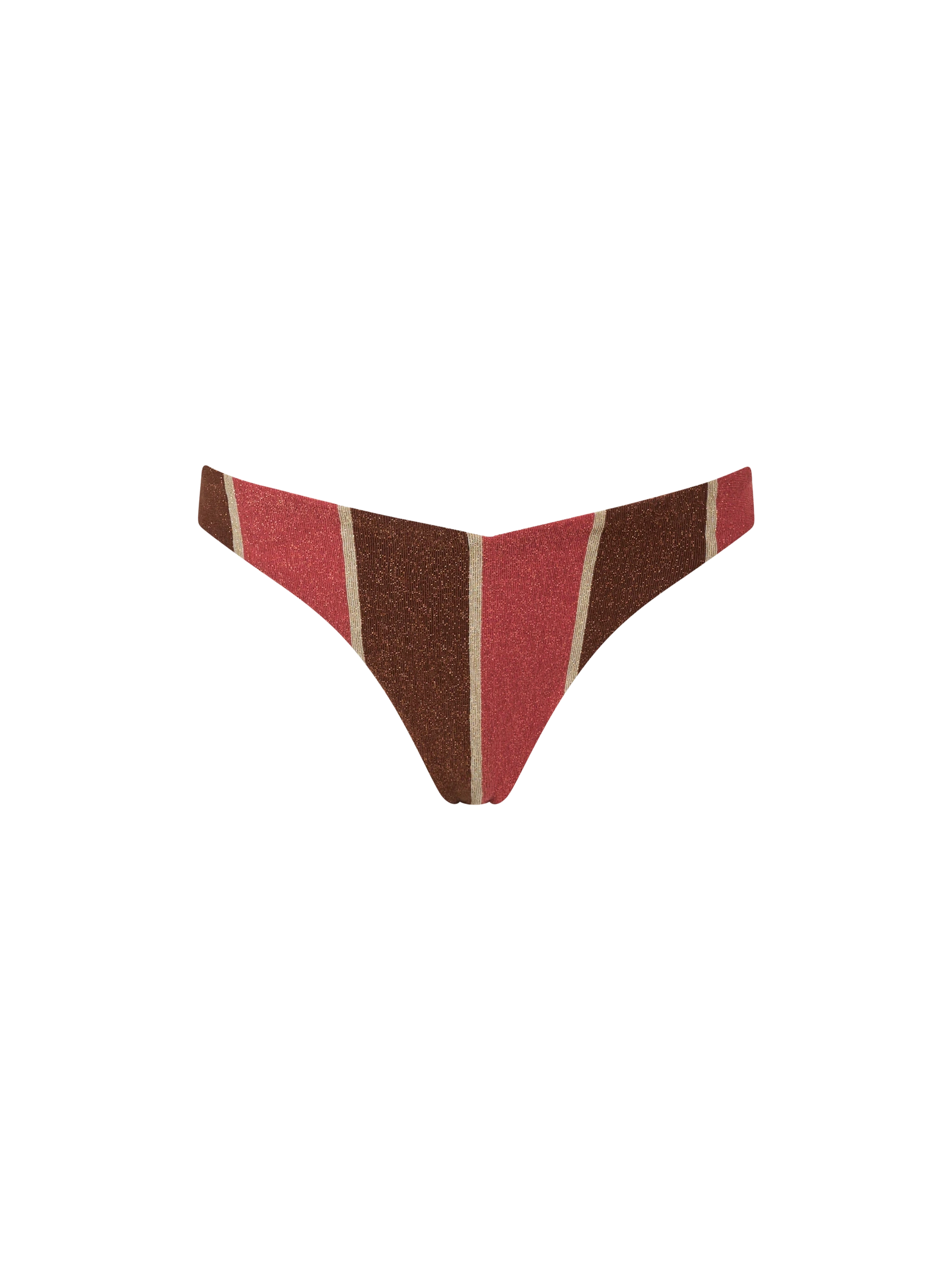 Woman striped lurex cheeky swim briefs Romy - MC2 Saint Barth