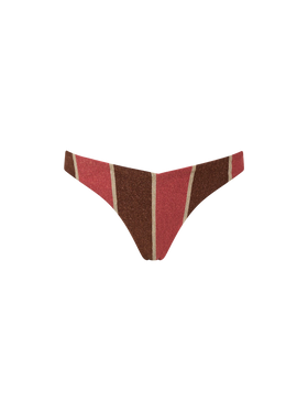 Woman striped lurex cheeky swim briefs Romy - MC2 Saint Barth