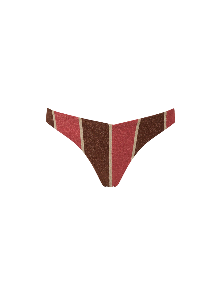 Woman striped lurex scoop bralette bikini May Romy - MC2 Saint Barth