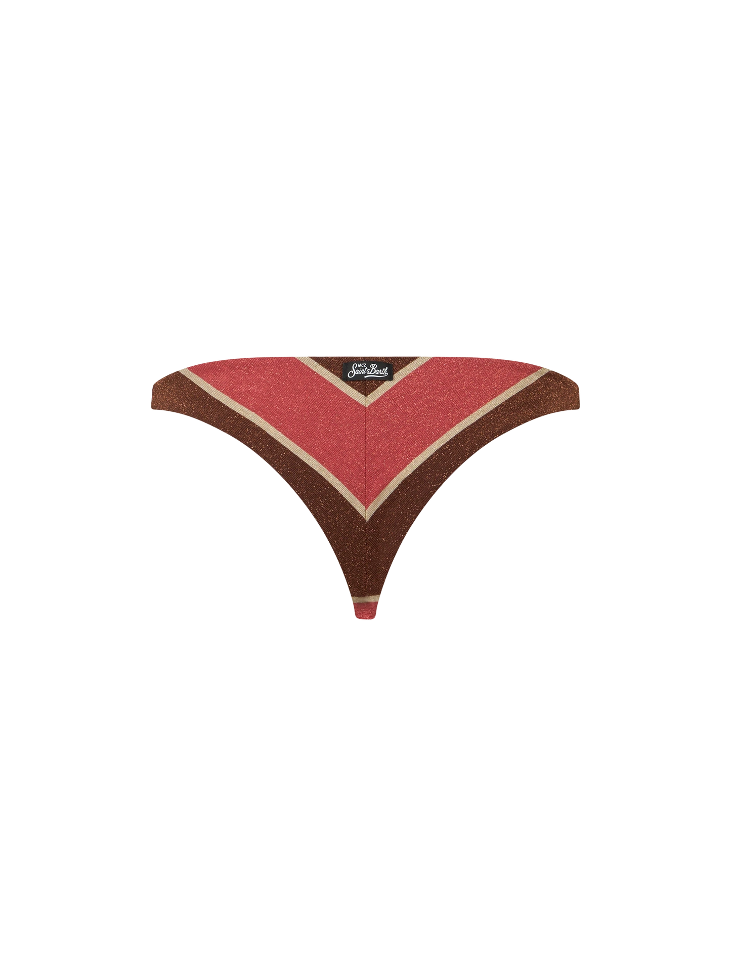 Woman striped lurex cheeky swim briefs Romy - MC2 Saint Barth