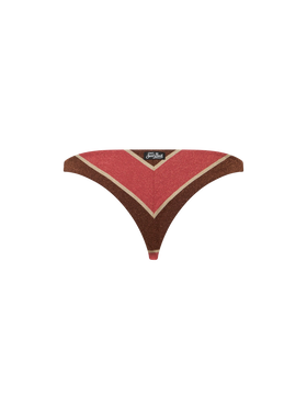 Woman striped lurex cheeky swim briefs Romy - MC2 Saint Barth
