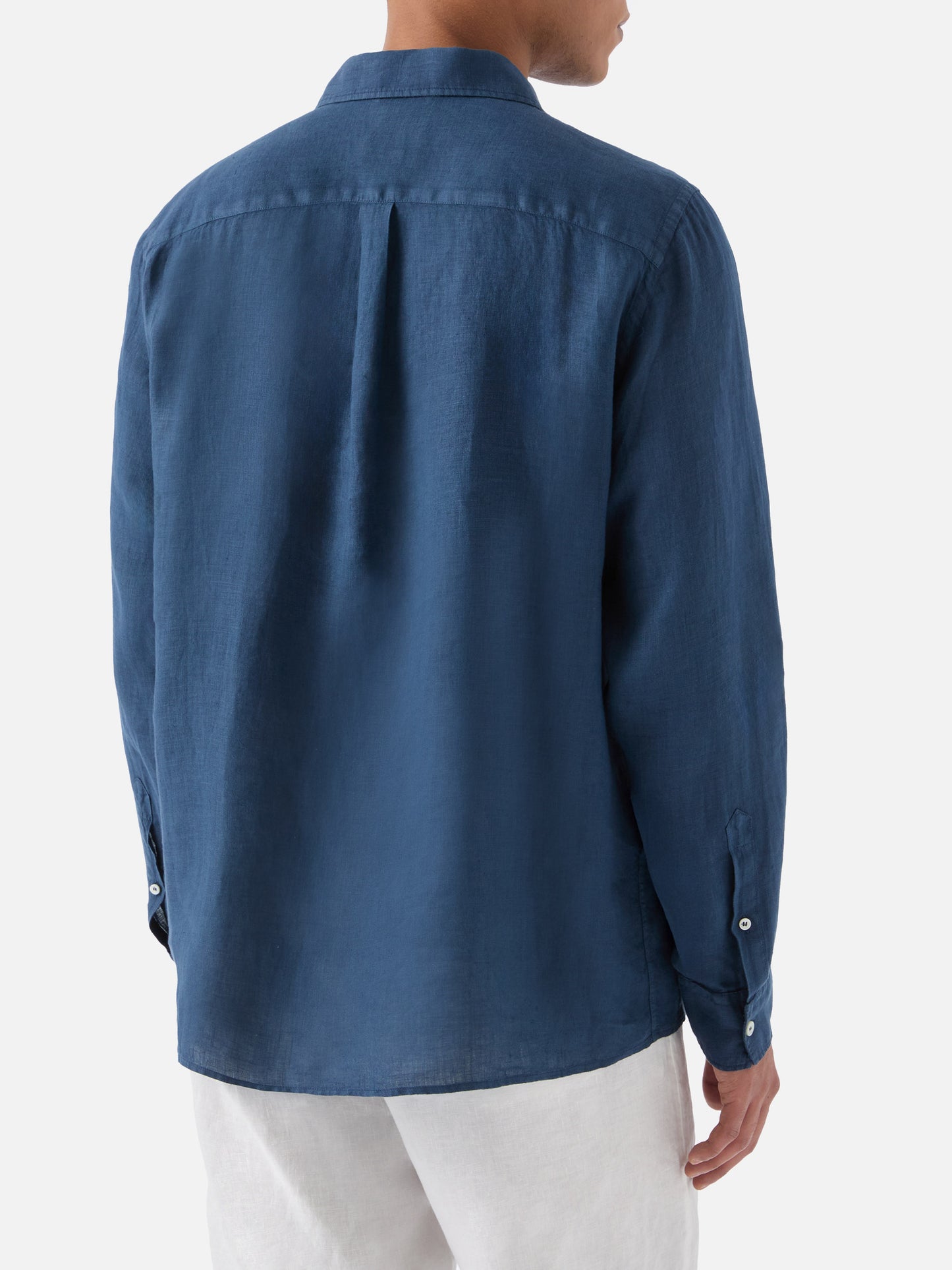 Polo Raphael de lino en azul marino 