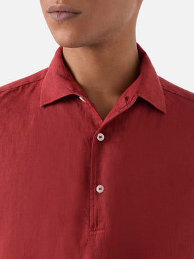 Raphael linen polo in red