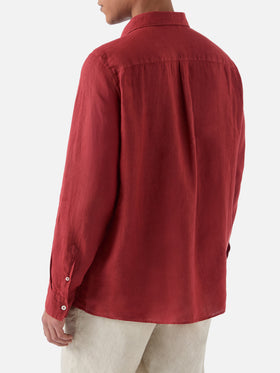 Raphael linen polo in red