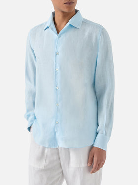 Camicia Raphael in puro lino azzurro