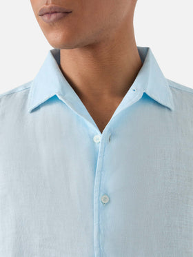 Camicia Raphael in puro lino azzurro