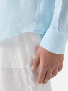 Camicia Raphael in puro lino azzurro