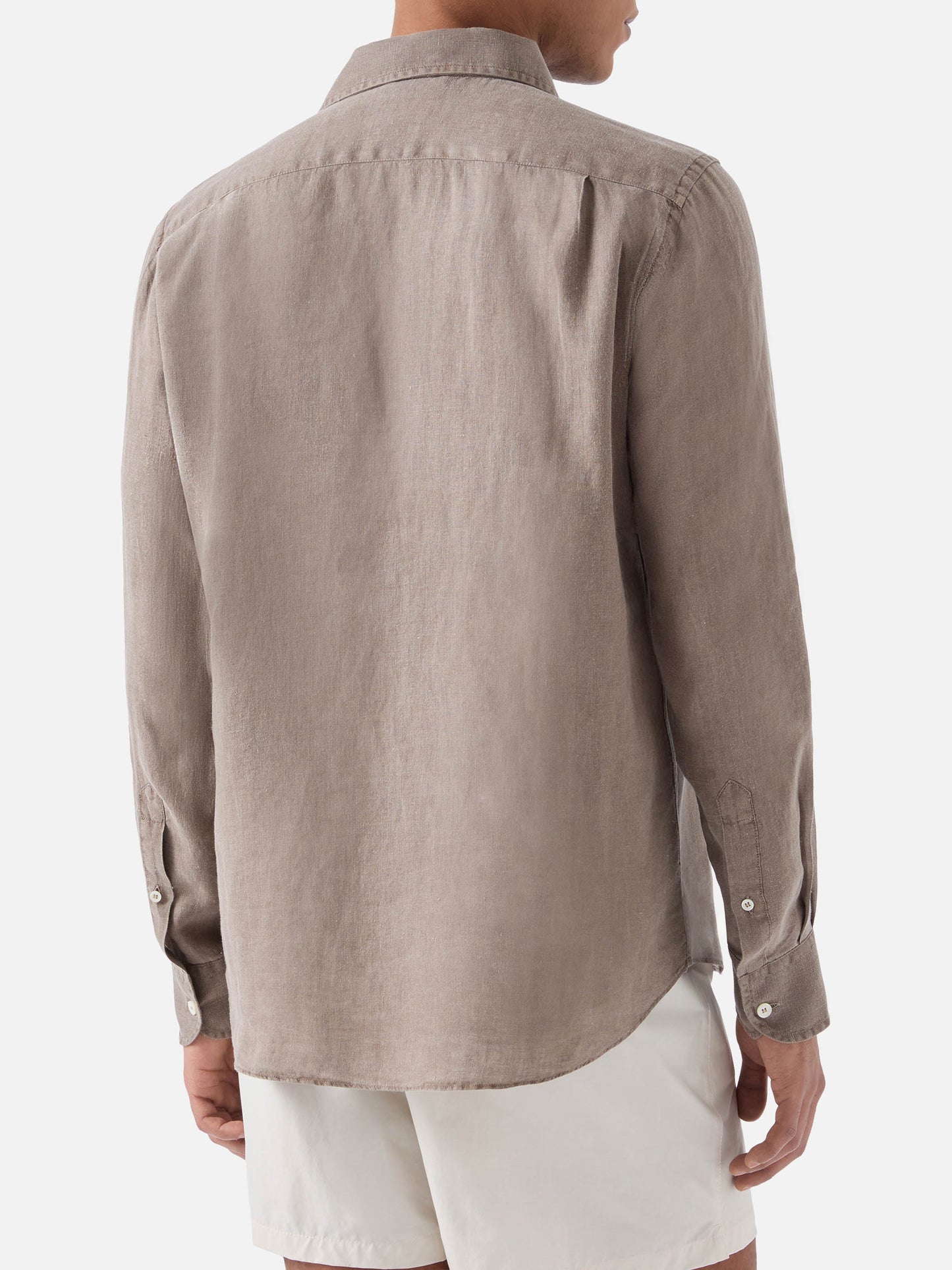 Camicia Raphael in puro lino marrone