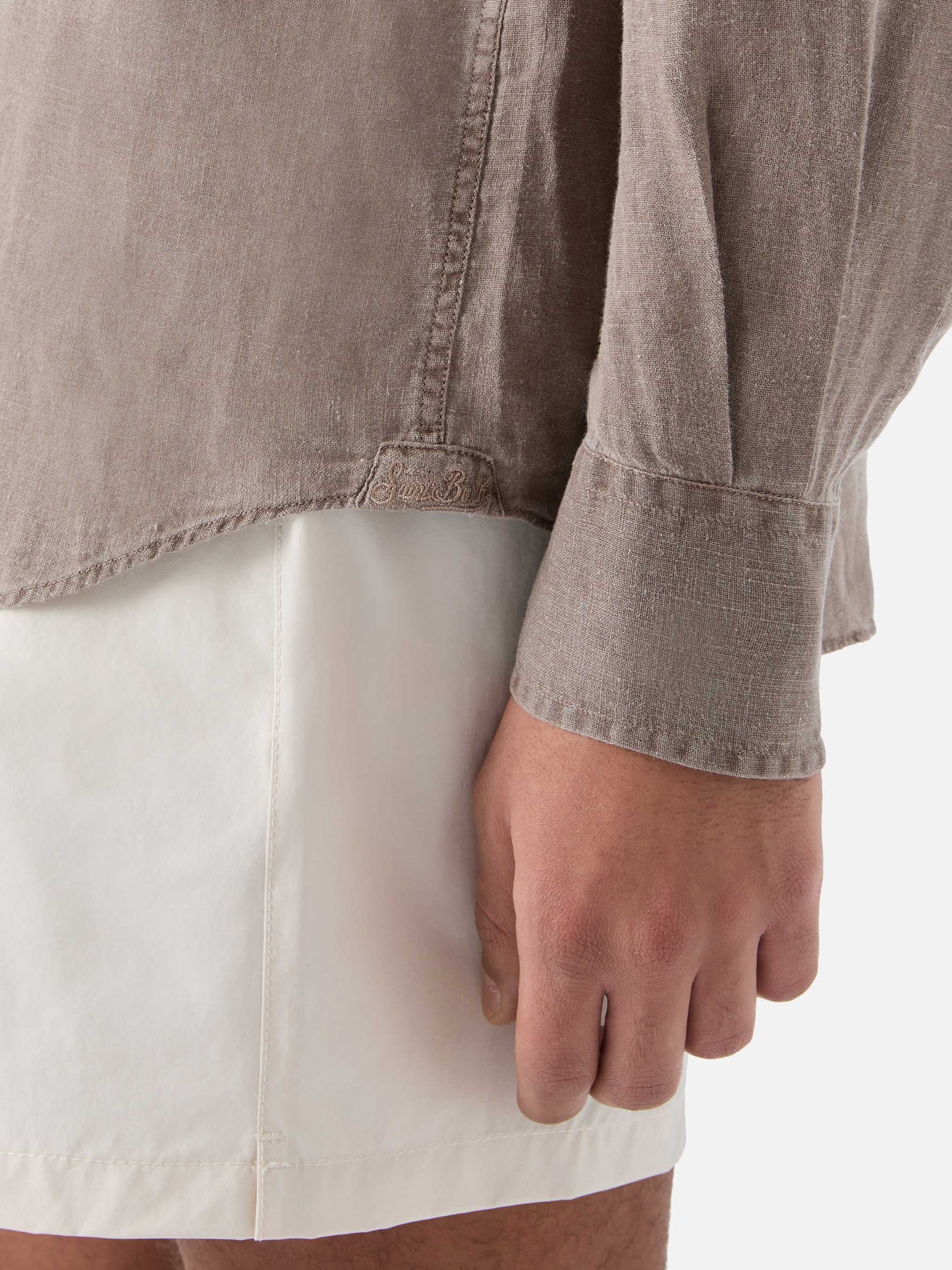 Camicia Raphael in puro lino marrone