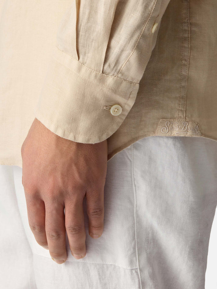 Beige Raphael shirt in pure linen