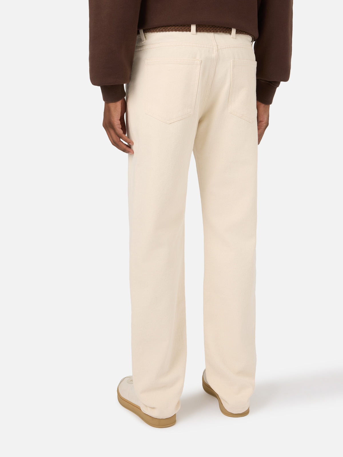 Beigefarbene Riverdale Five-Pocket-Hose aus Baumwolle 
