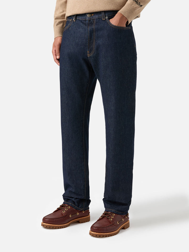 Jeans Riverdale blu scuro in denim con finitura raw