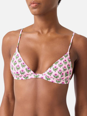 Rylie floral print triangle bikini top