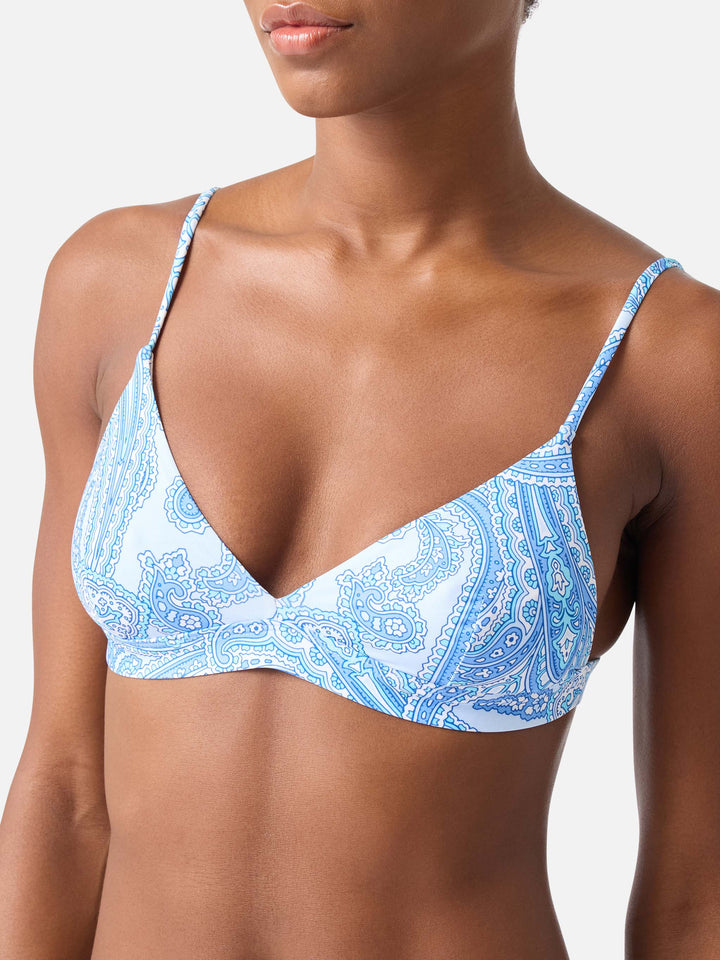 Top bikini Rylie triangolo con fantasia paisley