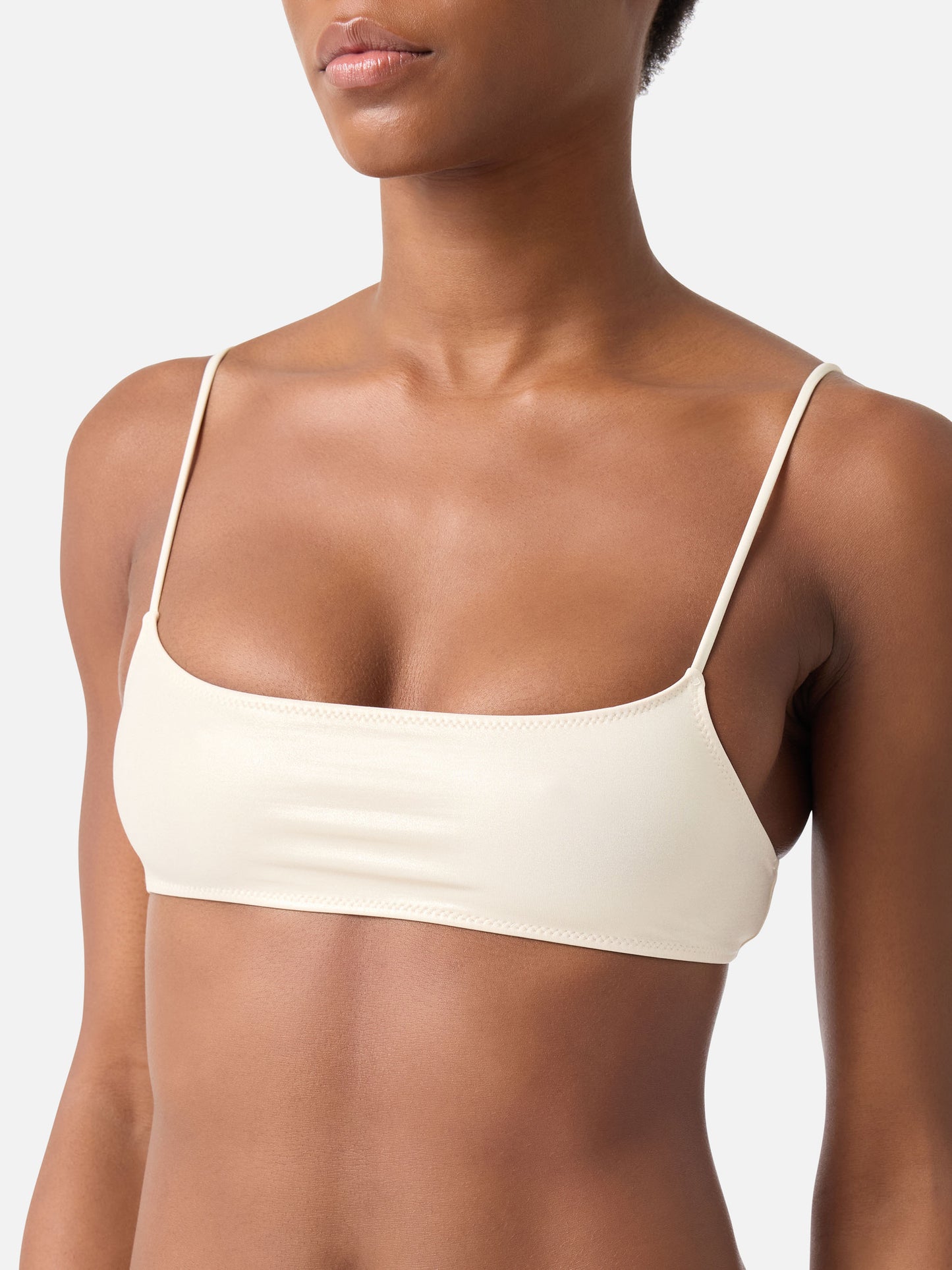 Gold laminated Sadie bralette bikini top