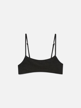 Top de bikini tipo bralette Sadie en lurex negro 