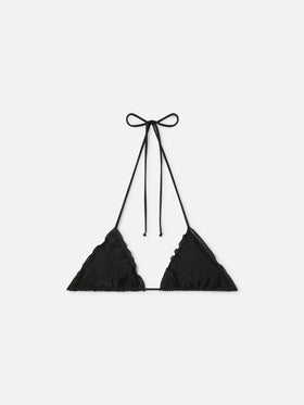 Sagittarius triangle bikini top in black lurex