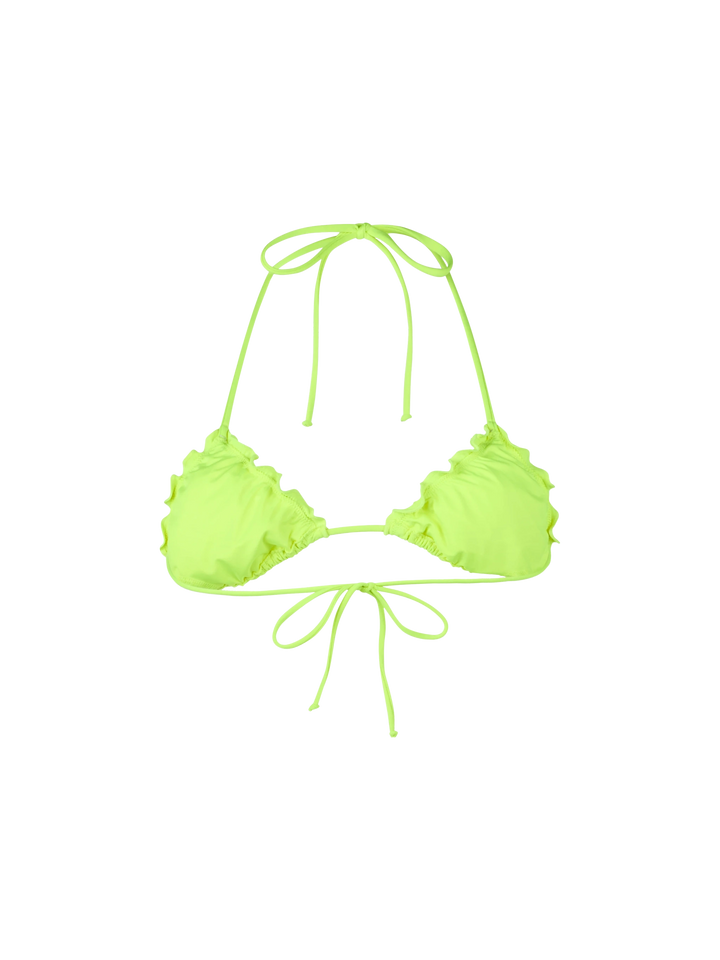 Woman fluo yellow triangle beach top Sagittarius - MC2 Saint Barth