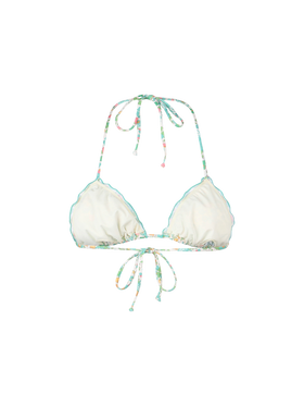 Woman Betsy classic triangle beach top Sagittarius | MADE WITH LIBERTY FABRIC - MC2 Saint Barth