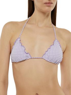 Seersucker triangle bikini Sagittarius Miami with gingham print - MC2 Saint Barth